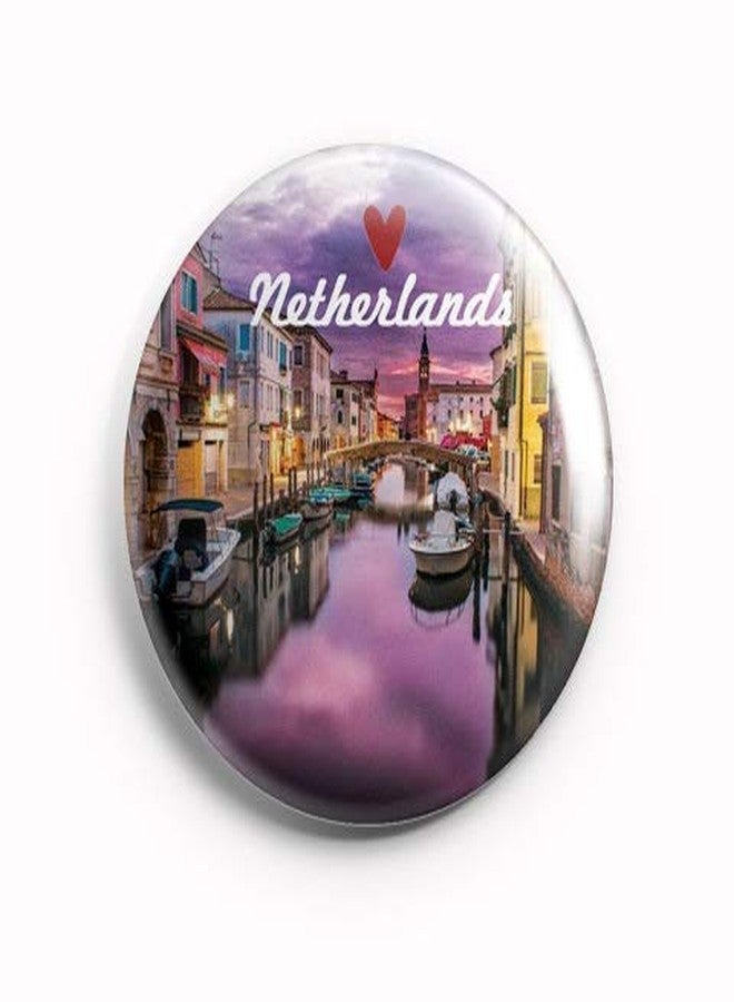 AVI 58mm Regular Size Metal Fridge Magnet Amsterdam Netherlands Purple MR8002108 - Image 1